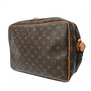 Louis Vuitton Canvas Bag Brown Monogram Shoulder Reporter